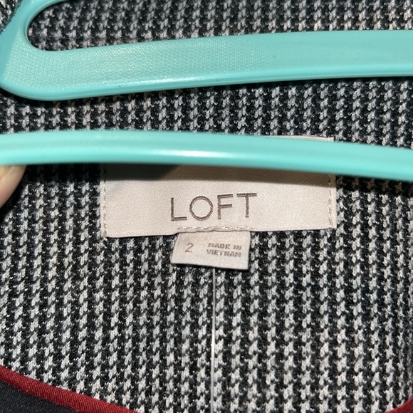 LOFT Puppytooth Knit Elbow Patch Modern Blazer Size 2- Regular - Picture 10 of 10